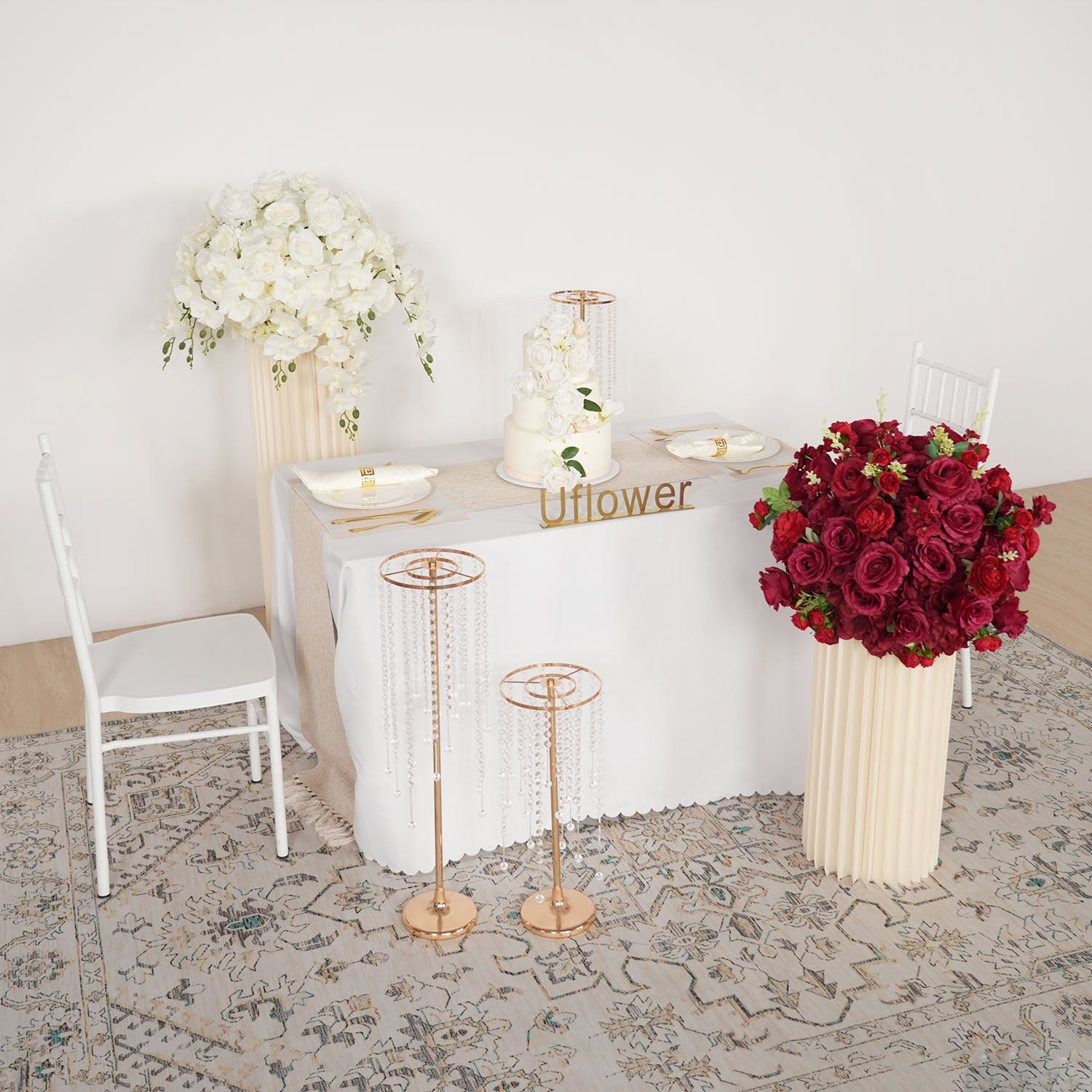 Uflower 50cm Wedding Table Centerpieces Flower Ball